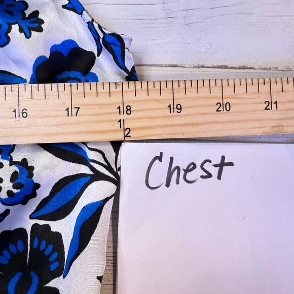 VTG My Michelle y2k Large satin white blue floral babydoll whimsygoth coquette - Picture 4 of 8